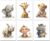 Lavema Happy Safari Animal Nursery Wall Art Decor Set – Posters (8 x 10 Unframed) – Kids Baby Room Decor Neutral Prints Boy Girl Canvas – Jungle Animals Set