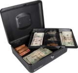 BARSKA 12-Inch Cash Box with Key Lock , Black