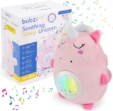 Bubzi Co Unicorn Baby Sound Machine & Night Light Projector, Portable Sleep Aid with White Noise & Soothing Shush Sounds