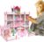 Doll House, Dream Doll House for Girls, 4 Story 11 Rooms Dollhouse with 4 Dolls, Dollhouse Furniture Accessories with Light, Toddler Playhouse Gift for 3 4 5 6 7 8 9 10 Year Old Girls Toys, Pink