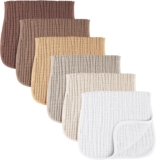 Konssy Muslin Baby Burp Cloths Sets for Unisex- 6 Pack Large 100% Cotton Burping Clothes for Newborn, Baby Girls and Boys