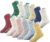 Baby Socks, 12 Pairs Toddler Ankle Socks Non Slip Cotton Grip Socks for Newborn Boys Girls 0-48 months