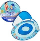 SwimWays Baby Spring Float with Adjustable Canopy and UPF Sun Protection, Blue Lobster
