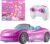 Hot Wheels Barbie RC Toy Car, Remote-Control Pink Convertible, Can Hold 2 Barbie Fashion Dolls & Trunk Opens for Storage, Sticker Sheet for Customizing