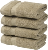 SOFE H&L | Olea Towel Set | 100% Cotton Premium Turkish Towels for Bathroom | Soft, Absorbent, Durable (Green, Set of 4 – Washcloth)