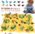 Puzzle Track Car Play Set with 12 Dinosaur Figures, Plastic Railcar Floor Puzzles for Kids Ages 3-5 with Vehicles, Toys Gifts for 3 4 5 6 Year Old Boys