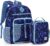 VASCHY Kids Backpack Lunch Bag Set, Boys 2-1 School Bookbag Insulated Lunch Box for Toddlers,Preschool,Daycare,Kindergarten,Elementary School Blue