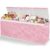 Toy Storage for Girls – Extra Large Kids Toy Box Chest,Collapsible Toy Organizers and Storage for Nursery,Playroom,Office 35.8″x12.6″x16″(Pink)
