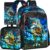 3PCS Dinosaur Backpack for Boys, 16 Inch Kids Water Resistant Preschool Elementary Kindergarten Bookbags and Lunch Box