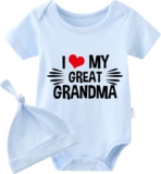 YSCULBUTOL Baby Twins Bodysuit I Love My Great Grandma Infant Baby Clothes Unisex Romper Twin Outfits With Hat