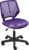 Yaheetech Students Cute Desk Chair Low-Back Armless Study Chair w/Lumbar Support Adjustable Swivel Chair in Home Bedroom School, Purple