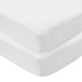 American Baby Company 2 Pack Heavenly Soft Chenille Fitted Crib Sheet 28″ x 52″, Warm and Cozy Neutral Chenille Sheet, White, for Boys and Girls, Fits Crib and Toddler Bed mattresses