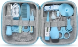 Baby Grooming Kit, Portable Baby Safety Care Set with Hair Brush Comb Nail Clipper Nasal Aspirator etc for Nursery Newborn Toddlers Infant Girl Boys Keep Clean (Blue)