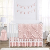 Sweet Jojo Designs 4-Piece Baby Crib Bedding Set (Pink Shabby Chic) for Girls, Infants/Nursery incl. Blanket, Fitted Sheet, Skirt, Diaper Stacker (Elegant, Diamond, Blush, Princess Harper Collection)