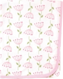 Touched by Nature Unisex Baby Organic Cotton Swaddle, Receiving and Multi-purpose Blanket, Flower, One Size