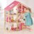 Tiny Land Wooden Dollhouse for Girls – 6 Rooms Wooden Doll House, DIY Pretend Dream House with 30Pcs Furniture Accessories, Gift for Girl Ages 3+