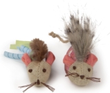 Petlinks (2 Count) HappyNip Mohawk Mice Cat Toys, Contains Silvervine & Catnip – Blue/Pink, 2 Count