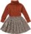 Fernvia Toddler Baby Girl Fall Winter Skirt Set Turtleneck Ribbed Long Sleeve T-Shirt Top & Plaid Skirts Dress 2Pcs Outfits