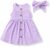 PATPAT Baby Toddler Girl Dresses Infant Sleeveless Summer Tank Dress Sundress Long Sleeve Fall Dress Rib Knit with Headband