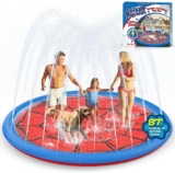 Non Slip Splash Pad for Kids and Dogs, 87” Extra Large Splash Pad Outdoor Sprinkler for Kids, Dog Water Summer Toys Outdoor Toys for Toddlers 3-5 Ages 4-12