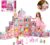 Doll House with 5 Stories, 29 Rooms Dolls Home, Plays House Toys Accessories and Furniture, Outdoor Play for Kids, Pink Doll House 2024 Christmas Toy 4-5 7-8 Year Old