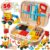 56 Pcs Kids Tool Set for Toddlers, Montessori Educational STEM Toys, Construction Learning Toys with Tool Box, Wooden Building Kit for 3 4 5 6 7 8 9 10 Years Old Boys Girls Birthday Gifts