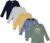 Cudlie 5-Pack Baby/Toddler Boy Long Sleeve Shirt – Basic Tshirt Tops, Light Undershirt – Solid & Striped Tees for Boys