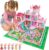 ALLROAD Dollhouse House, Pink Doll House Playset Toy 6 Dolls with Accessories and Furniture for Little Girls Toddler Playhouse Gift for Girl Ages 4 5 6 Year Old Girls (31″ x 28″ x 19″)