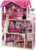 KidKraft Amelia Wooden Dollhouse with Elevator, Balcony and 15-Piece Accessories, Pink, Gift for Ages 3+