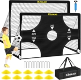 Kids Soccer Goals for Backyard Set, 2 of 6×4 ft Portable Pop Up Soccer Goal Training Equipment, Soccer Net with Target, Soccer Ball, Cones, Soccer Set for Kids Youth Toddler Sports Outdoor Games