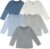 HonestBaby Multipack Long Sleeve T-shirts Tee 100% Organic Cotton Baby, Toddler, Kids, Boys, Girls