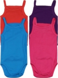 ToBeInStyle Baby Girls’ 4 Pack Overall One-Piece Bodysuit