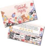 Thank You For Your Purchase Cards (2″ x 3.5″) Package Inserts with Feedback Request For Amazon Sellers – Small Business Online Retailer (Toys/Games, 100 Cards)