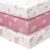 Baby Crib Sheets Girl, 3 Pack Toddler Bed Sheets Fit for 52”x28” Standard Crib and Toddler Mattresses, Super Soft Microfiber Pink Rainbow