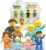 Picasso Toys Magnetic Action Figures 8 Piece Family Character for Construction Building Block Tiles Toddler Toy Set Magnet Expansion Variety Pack Educational STEM Learning Kit Pretend Playset PTA11