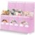 Extra Large Toy Box Chest, Toy Storage Organizer Bins with Transparent Windows, Foldable Storage Box for Kids,Boys,Girls,Toddler,Nursery Room,Playroom(Light Pink Cloud)