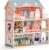 ROBUD Wooden Dollhouse for Kids Girls, Toy Gift for 3 4 5 6 Years Old, with Furniture