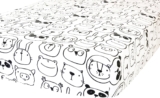 100% Cotton Fitted Crib Sheet – Premium Baby Bedding – Soft, Breathable & Durable – Monochrome Animals Print