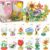 TOY Life 36 Pack Party Favors for Kids, Mini Flower Building Blocks Set for Classroom Prize, Flowers Building Toy for Kids with Gift Cards, Birthday Gifts Easter Basket Stuffers for Boys Girls 6+