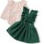 Kucnuzki Newborn Baby Girl Clothes Toddler Long Sleeve Ruffle Romper Top Infant Skirt Set Little Girl Overall Dress