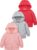 Cooraby 3 Pieces Baby and Toddler Girls Fleece Full-Zip Hoodies Lightweight Jacket with Pockets Winter Coat for Baby Girls