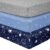 Baby Crib Sheets for Boys Girls, Fitted Crib Sheet Neutral 3 Pack for Standard Crib and Toddler Mattress, Breathable Soft Microfiber Baby Sheet 28x52x8in Blue Gray Planet