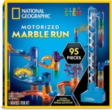 National Geographic Marble Run with Motorized Elevator – 95-Piece Marble Maze Kit with Motorized Spiral Lift, 20 Marbles, Perpetual Motion Machine, STEM Gifts for Boys and Girls, Kids Physics Toys