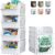 TidyFriend Stackable Storage Bins for Pantry, 4 Pack Stackable Bins For Organizing Food, Kitchen, and Bathroom Essentials (White)