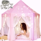 Princess Castle Play Tent with Star Lights – For Girls Age 3-7, Encourages Imaginative Play