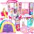 Doll House Portable & Foldable Dollhouse w/ 60+ Pcs & 2 Dolls, Play House Toy with Bedroom Kitchen Furniture Camping Playset, Playhouse Birthday Gift for Girl Kid Toddler