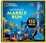 National Geographic Marble Run with Motorized Elevator – 150-Piece Marble Maze Kit with Motorized Spiral Lift, 30 Marbles, Storage Bag & More, Perpetual Motion Machine, Marble Game, Kids Physics Toys