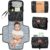 KeaBabies Portable Diaper Changing Pad – Waterproof Travel Changing Mat for Baby, Foldable Diaper Clutch, Detachable Baby Travel Diaper Mat for Diaper Changing Station, Diaper Change Mat (Black Geo)