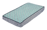 Bacati Noah Tribal Quilted Top Cotton Percale with Polyester Batting Diaper Changing Pad Cover, Mint/Navy Dot/Cross (TRDCMNACPC)