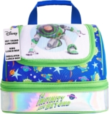 Get Trend Disney Toy Story Buzz Lightyear Lunch Box Insulated with Two Compartments for Kids Teens Picnic Travel (Green Buzz)